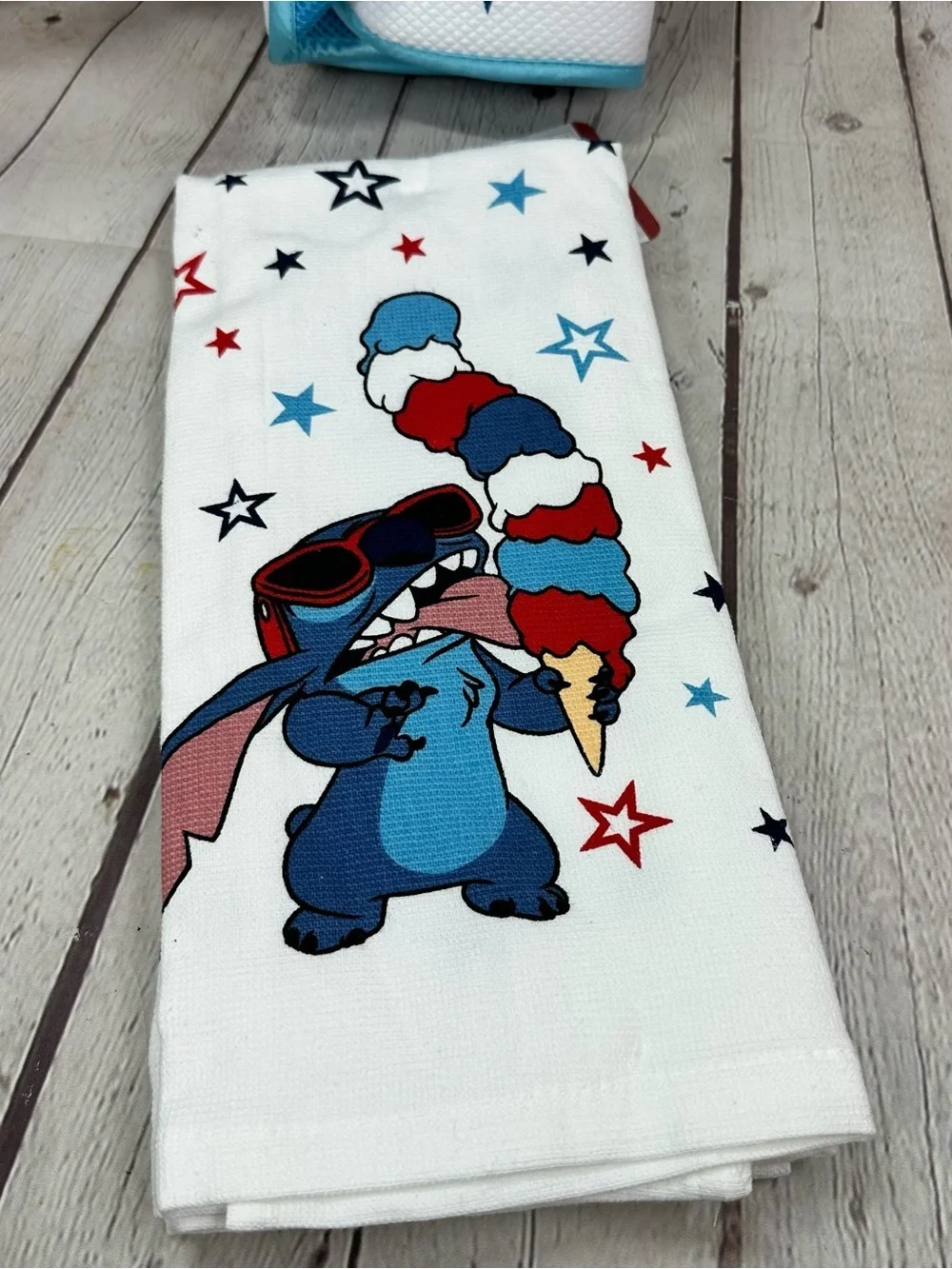 NWT Disney Stitch Kitchen Towel & dish drying mat fandom 4th of July summer USA